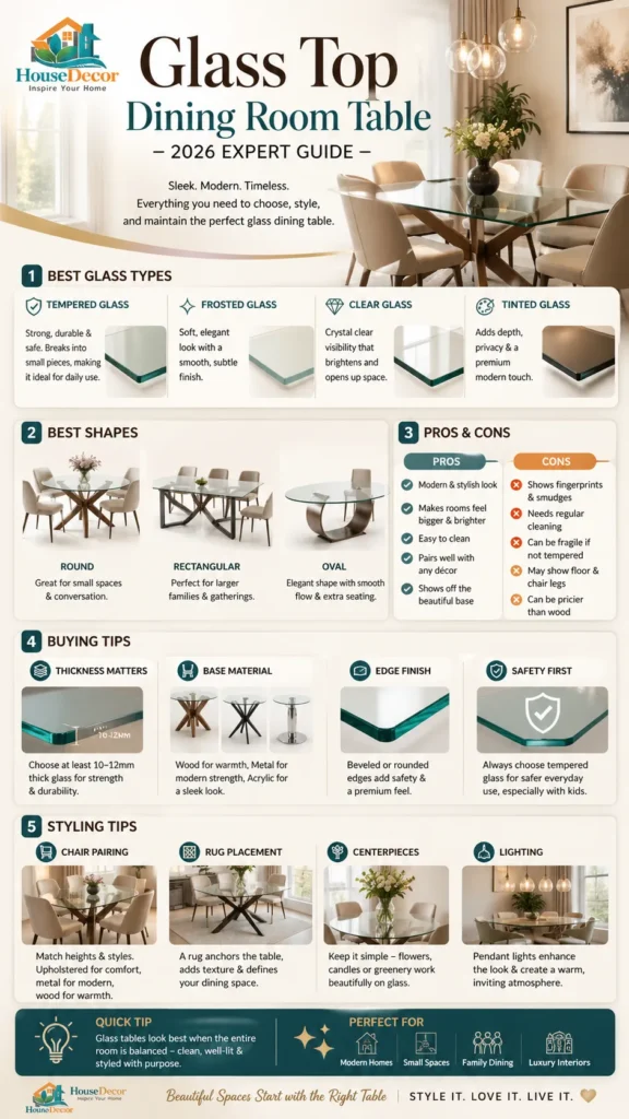 Glass Top Dining Room Table