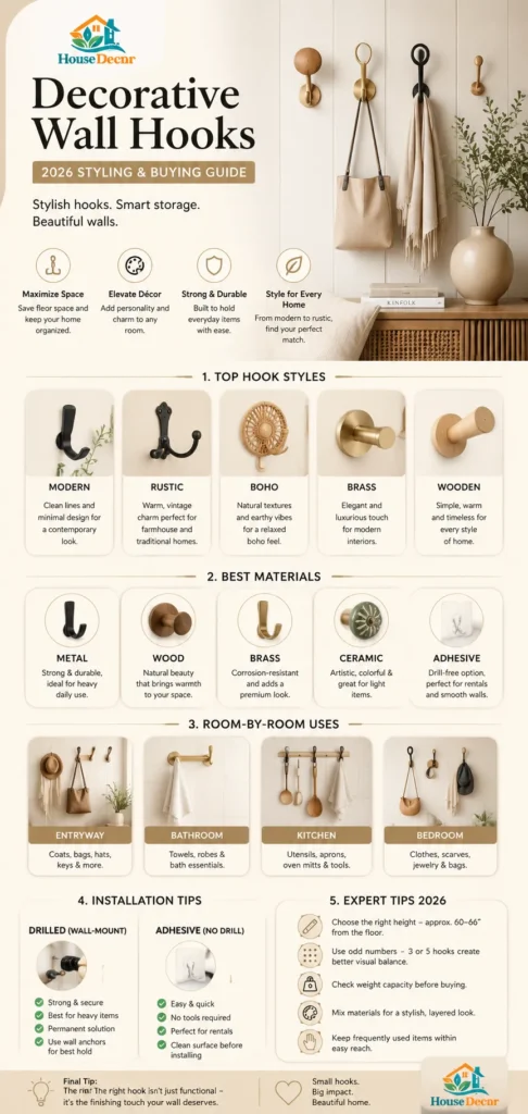 “Modern basket wall decor infographic showing woven rattan and seagrass baskets, layout ideas, styling tips, and 2026 home décor trends.”