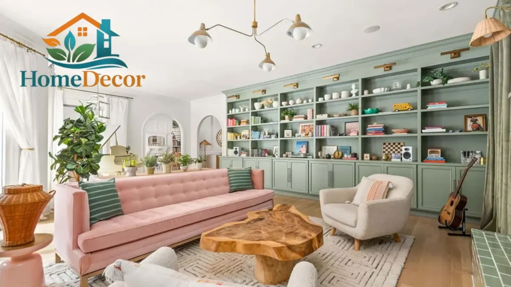 Pink Green Living Room Paint Makeover