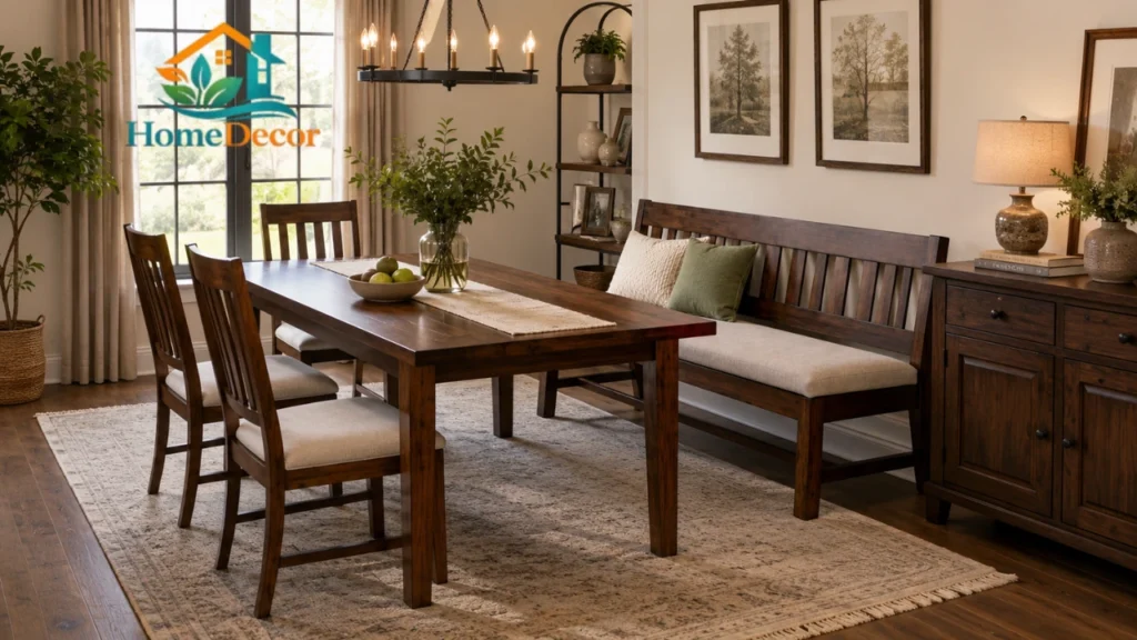 Dining Room Bench with Back