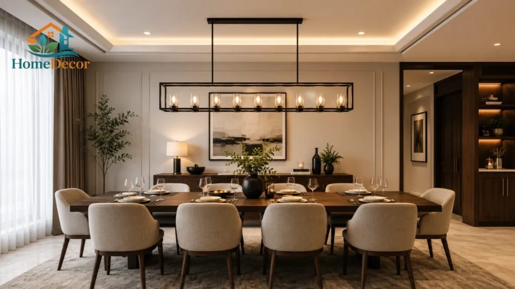 Linear Chandelier Dining Room